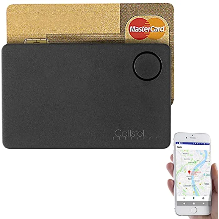 Callstel Keyfinder: 4in1-Schlüsselfinder Slim, Kreditkarten-Format, GPS-Ortung, App (Schlüsselsucher, Ortungsgerät, Peilsender für Brille) – Bild 2