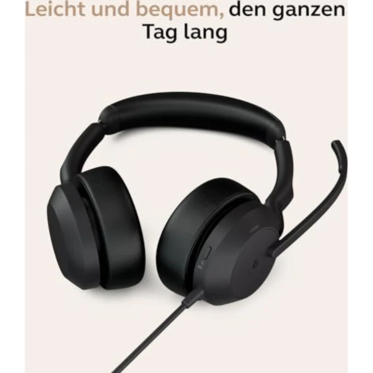 Jabra Evolve2 50, schnurgebundenes Stereo Headset mit USB-A/USB-C, aktive Geräuschunterdrückung und Busylight, zertifiziert für Microsoft Teams – Bild 3