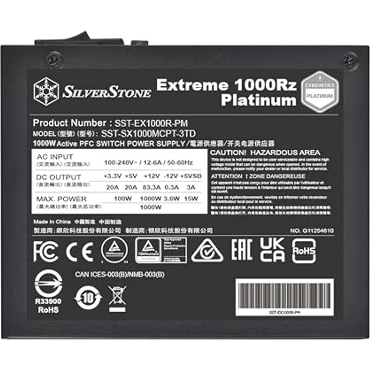 SilverStone SST-EX1000R-PM, Extreme 1000Rz Platinum, Cybenetics Platinum 1000W SFX Netzteil mit 4 PCIe 5 Anschlüssen, vollmodular und ultra-leise – Bild 5