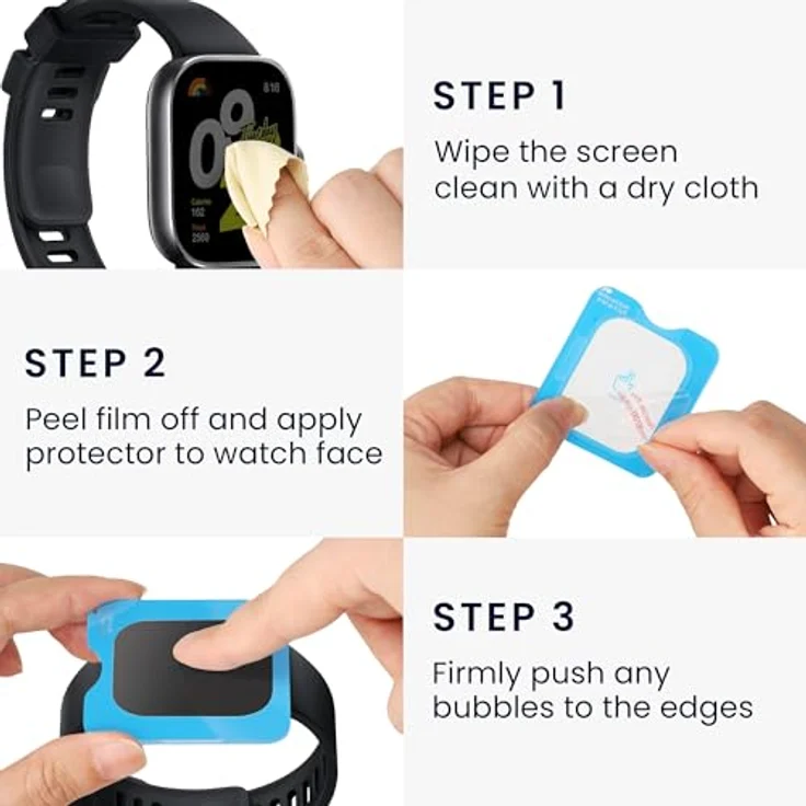 kwmobile 2X Schutzglas kompatibel mit Samsung Galaxy Watch 7 Ultra Folie - Transparente Hartglas Schutzfolie für Smartwatch - Displayschutz für Fitness Tracker – Bild 4