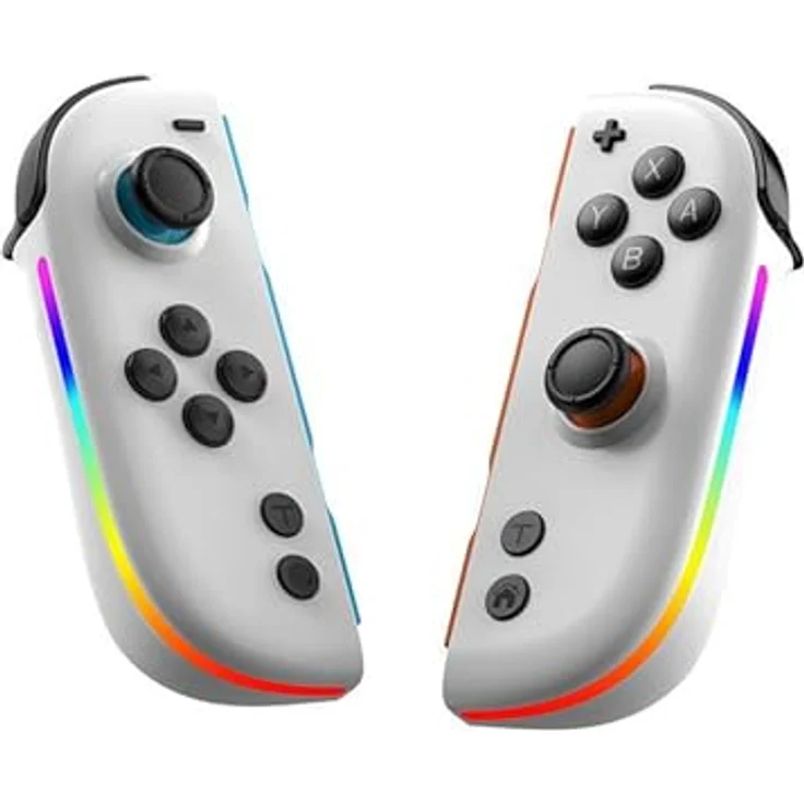 Wigento Joysticks für Nintendo Switch, Split Controller mit Hall Effekt, RGB Beleuchtung, weiß – Bild 1