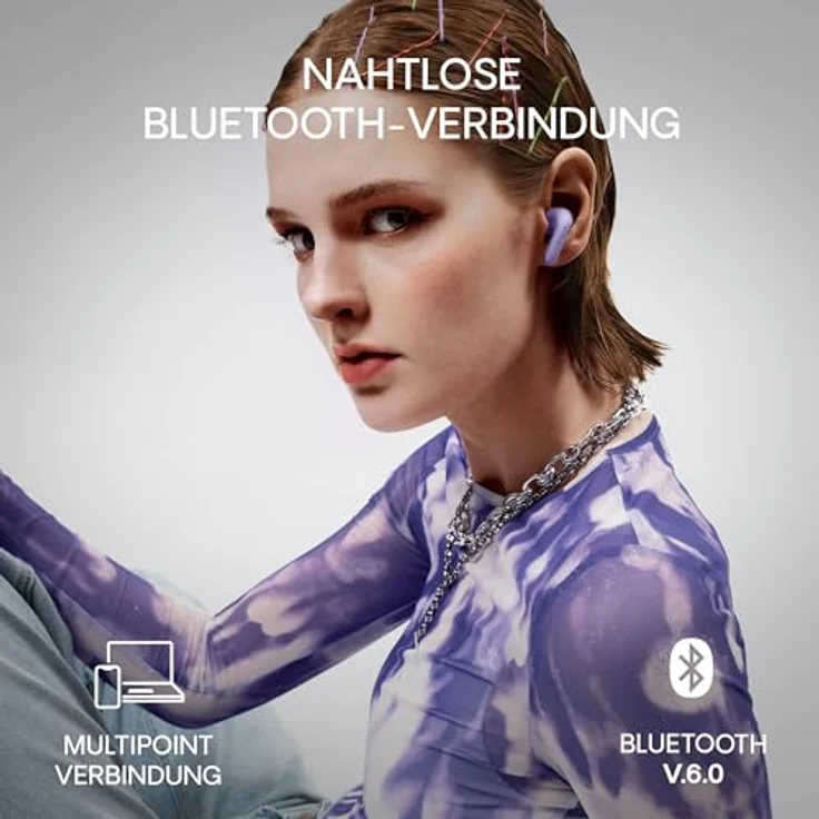 Urbanista Palermo, True Wireless Stereo Kopfhörer mit 32 Stunden Akku und aktiver Geräuschunterdrückung, Violett – Bild 3