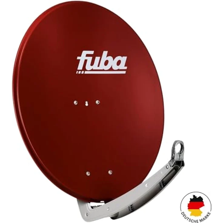 Fuba DAA 780 R, 74x84cm Satellitenschüssel aus Aluminium, rot, mit PremiumX Quad LNB und 8x F-Steckern – Bild 3