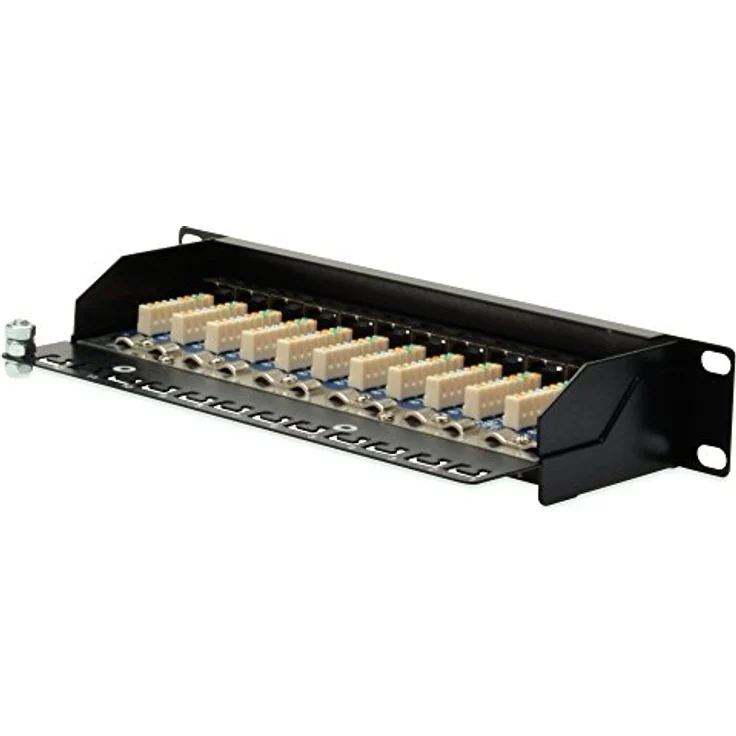 DIGITUS 12 Port CAT5e Patchpanel 10'' Patchfeld 10 Zoll 1HE RackMount schwarz – Bild 6
