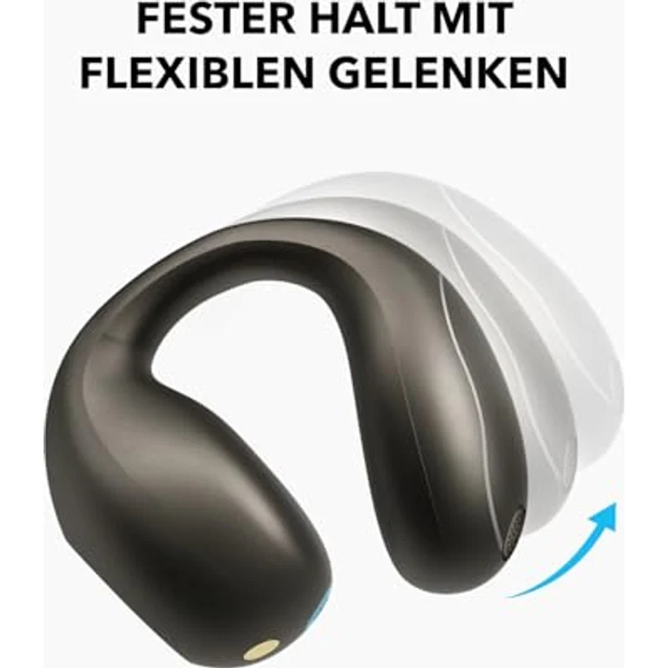 soundcore C40i von Anker, Open-Ear Earbuds, Clip-On Kopfhörer, flexibles Gelenk-Design, Tastensteuerung, federleichter Komfort, fester Halt mit ansteckbaren Ohrklammern, große Treiber für klaren Klang, grau – Bild 3
