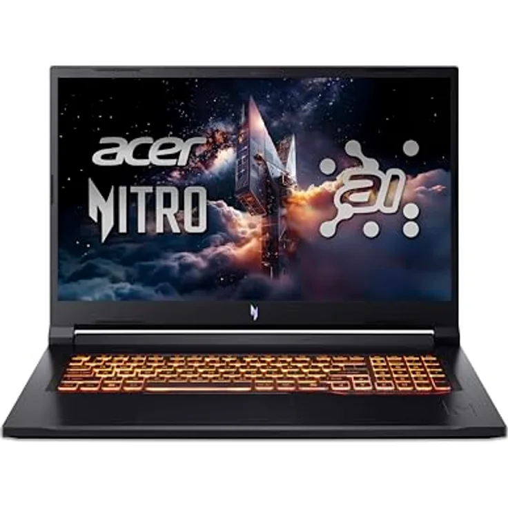 Acer Nitro V 17 AI (ANV17-41-R0BS) Gaming Laptop, 17" FHD IPS 144Hz, AMD Ryzen 7 260, 16 GB RAM, 1 TB SSD, NVIDIA GeForce RTX 5060, QWERTZ, schwarz