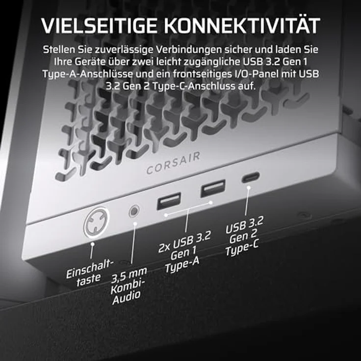 Corsair Frame 4000D RS PC-Gehäuse, Midi-Tower, E-ATX, Tempered Glass - weiß – Bild 8