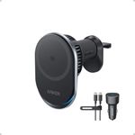 Anker Prime Magsafe Kfz-Ladegerät, Qi2 25W mit TEC-Aktivkühlung, starke Magnete und Lüftungshalterung für iPhone 17–12, 60W Adapter