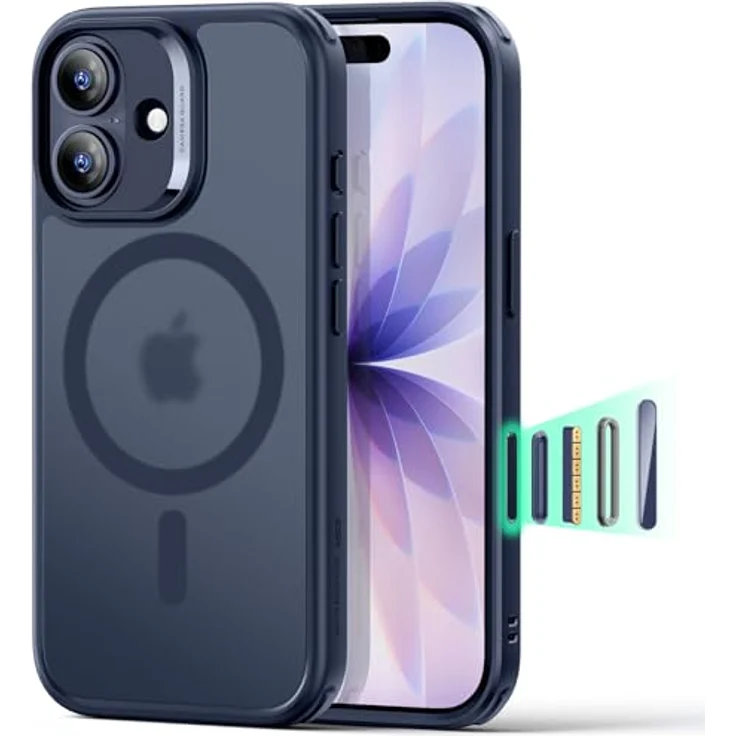 ESR Classic Hybrid HaloLock Case für Apple iPhone 17, MagSafe-kompatibel, frosted Blau (Transparent), Militärschutz mit Kamerasteuerung 1A86100401 – Bild 1