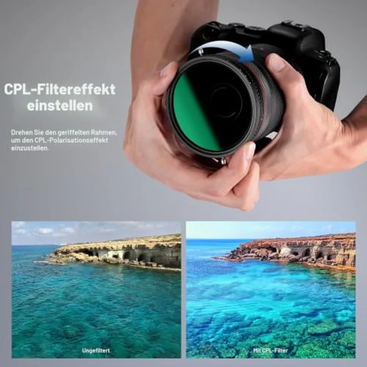 NEEWER 2-in-1 52 mm Variabler ND-Filter ND2–ND32 & CPL-Filter, HD-Glas mit 30-lagiger Nano-Beschichtung, ultradünner Aluminiumrahmen – Bild 3