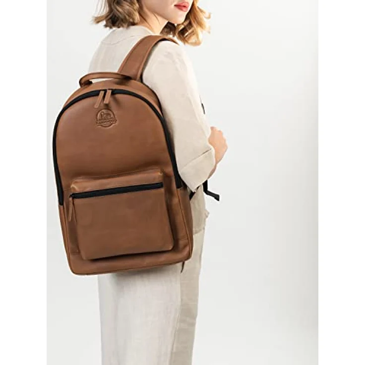 Farmhood Nashville Business-Rucksack, 100% Leder, 44 cm, Laptopfach, braun – Bild 3