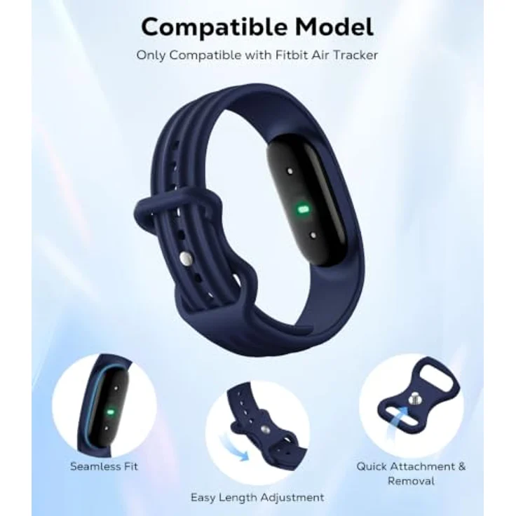 Astorgos Ersatz-Sportarmband für Fitbit Air, aus weichem Silikon, schweiß- und wasserdicht, Einheitsgröße, Einzelpackung oder 4er-Pack – Bild 4