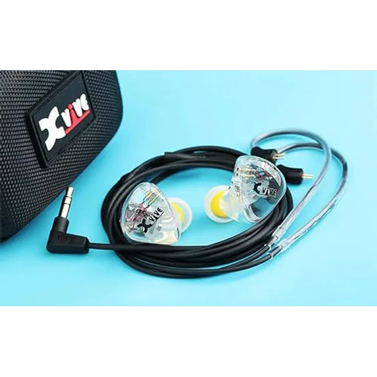 XVive T9 In-Ear Monitors, Dual Balanced Armature Treiber, ergonomische Passform, 20 Hz - 16,5 kHz, 3,5 mm Klinkenstecker, inkl. Tragetasche und Adapter – Bild 3