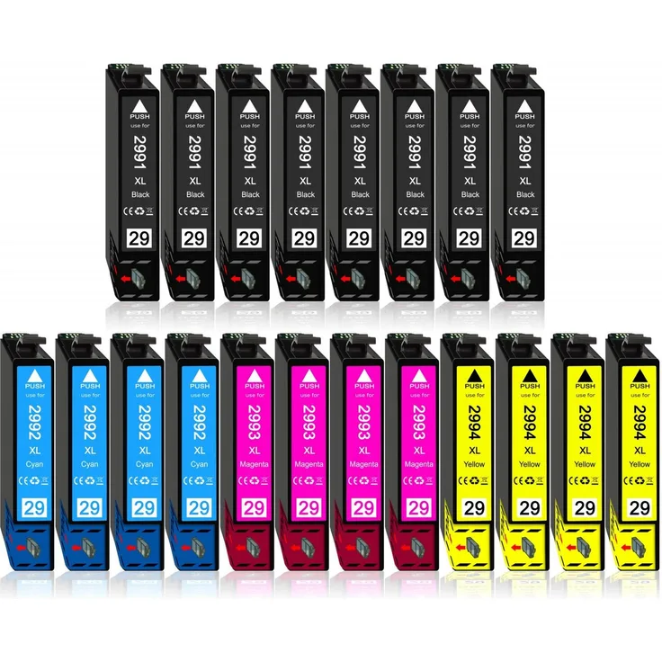 Druckerparadies 15er Pack Druckerpatronen 29 29XL kompatibel mit Epson XP-342 Tintenpatrone (15-tlg) in Schwarz, Cyan, Magenta & Gelb