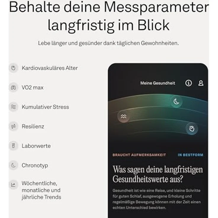 OURA Ring 5, Smart Ring für Gesundheitstracking, Größe 8, Stealth Black – Bild 4