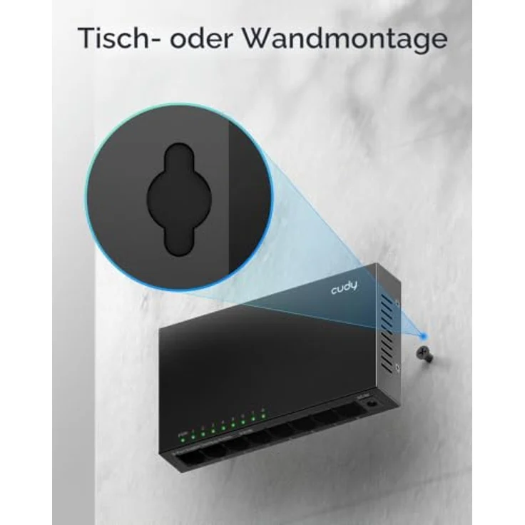 Cudy GS108 Netzwerk Switch Gigabit Ethernet (10/100/1000) Schwarz (8 Ports) – Bild 7