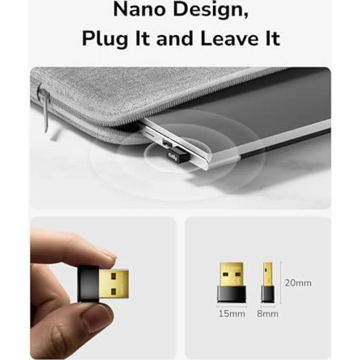 Cudy USB Bluetooth Adapter BU530, Bluetooth 5.3 Dongle Empfänger, Plug and Play, Nano-Größe, unterstützt Windows 11/10/8.1/7 für Desktop und Laptop, 2 Jahre Garantie – Bild 5