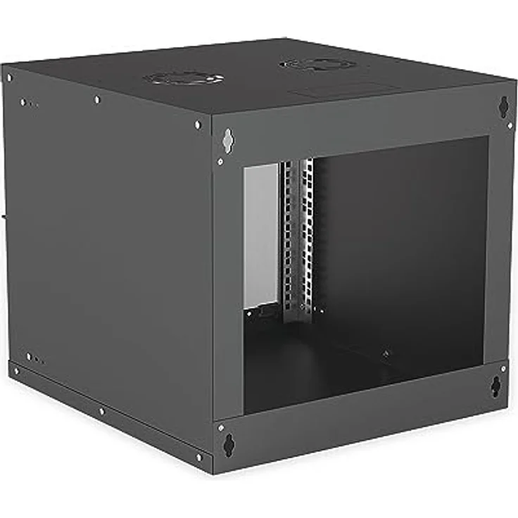 intellinet 714808 48,26 cm 19'' (19 Zoll) Wandverteiler Basic Line 9 HE 487 (H) x 540 (B) x 560 (T) mm Flatpack Schutzklasse IP20 schwarz – Bild 3