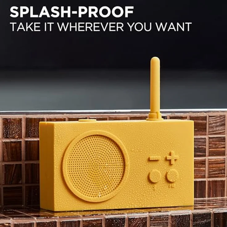 Lexon TYKHO 3 Tragbarer Bluetooth Lautsprecher mit FM Radio, Wasserdicht und Wiederaufladbarer Akku - Schwarz – Bild 4