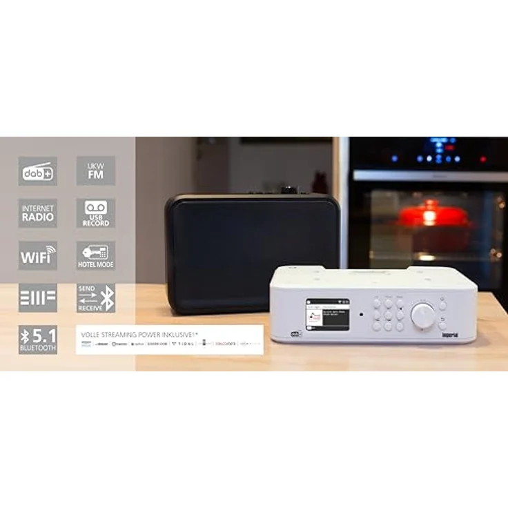Imperial DABMAN i460 Multifunktionsradio (DAB+/UKW & Internetradio, Streaming, Unterbau- & Wandmontage, Bluetooth, USB 2.0 Aufnahme & Wiedergabe, EWF-Notfallsignal, Hotelmodus) weiß/Silber – Bild 5