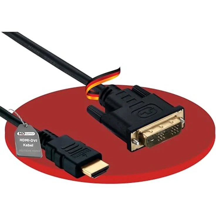 HDSupply HDSupply X-HC High-Speed HDMI-DVI Single Link Kabel 1,5 m vergoldet schwarz HDMI-Kabel 1,50m Doppelt geschirmt – Bild 2