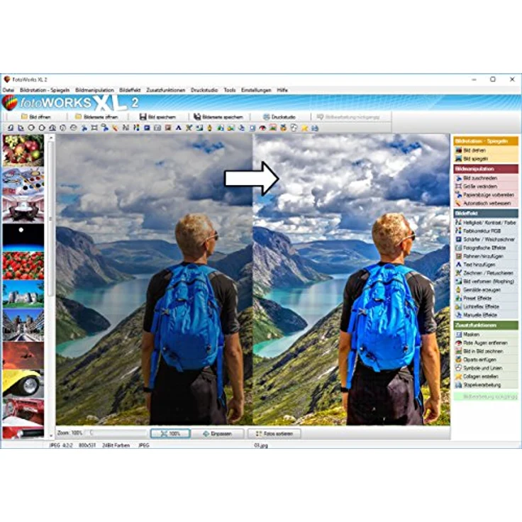 Fotoworks XL 2 (2024er Version) Bildbearbeitungsprogramm zur Bildbearbeitung in Deutsch - umfangreiche Funktionen, sehr einfach zu bedienen, kinderleicht Fotos bearbeiten im Fotobearbeitungsprogramm – Bild 3