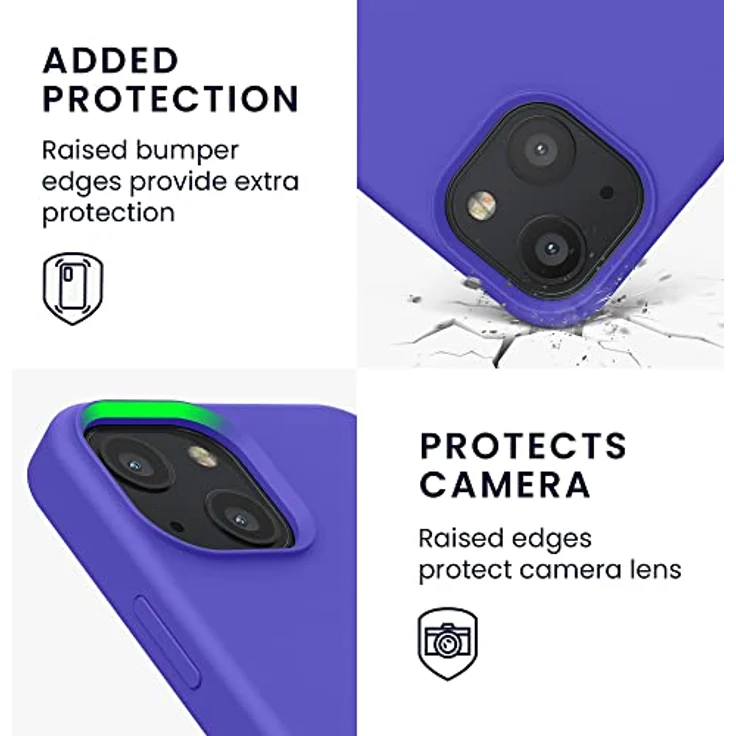 kwmobile Handyhülle für iPhone 13 mini, Silikon Schutzhülle in Blauviolett mit kabellosem Laden, flexibel und rutschfest – Bild 3