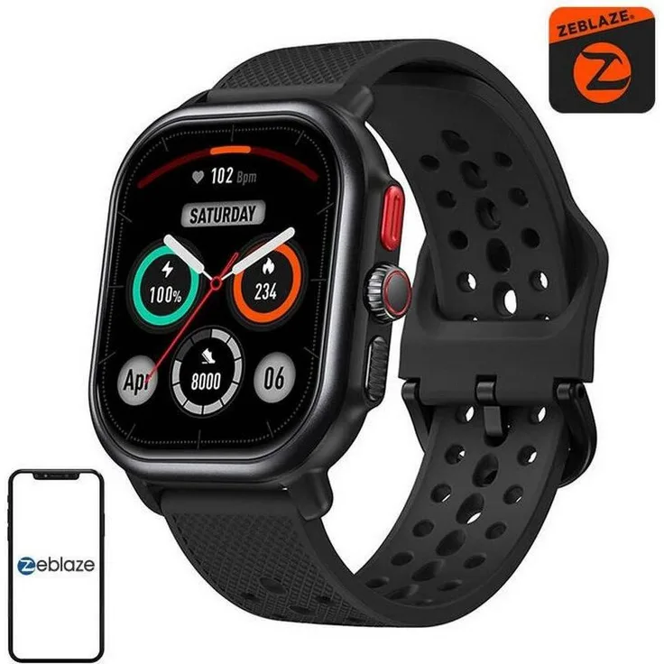 Zeblaze Beyond 3 Pro, Smartwatch mit 2,15-Zoll-AMOLED-Display, integriertem GPS, über 100 Sportmodi, schwarz