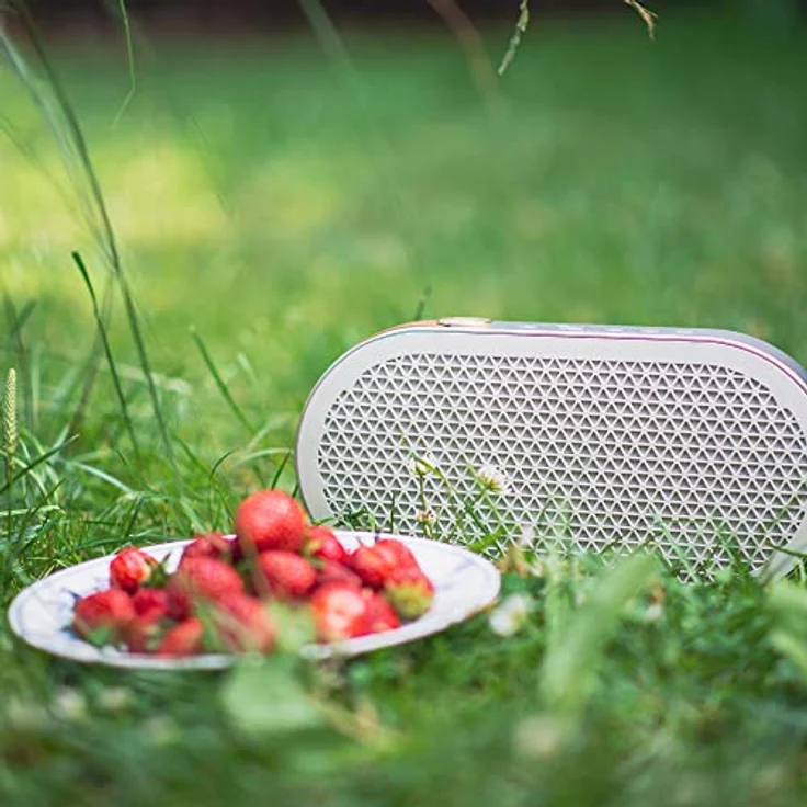 Dali Katch G2 Tragbarer Bluetooth-Lautsprecher, Kabellos, Kompakt, Outdoor-Lautsprecher, 30 Stunden Spielzeit, mit Stoff-Staubschutzkappe, Druckpegel 95 dB, Caramel White – Bild 4