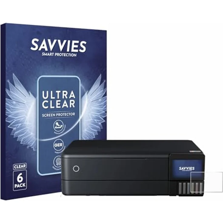 Savvies 6 Stück Schutzfolie für Epson EcoTank ET-8550 Displayschutz-Folie Ultra-Transparent – Bild 1
