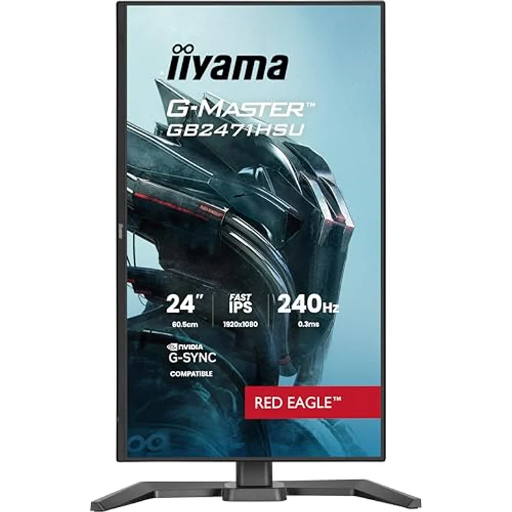 iiyama G-Master Red Eagle GB2471HSU-B1, 23,8" Full-HD Gaming Monitor mit 240Hz, 0,3ms, G-SYNC, höhenverstellbar, schwarz – Bild 4