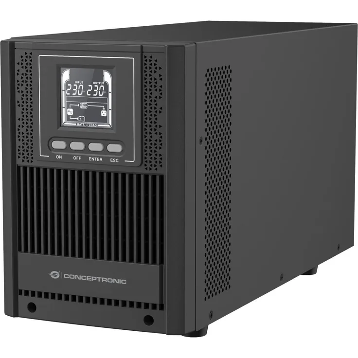 Conceptronic ZEUS USV 2000VA 1800W Online UPS, IEC EPO Port in elegantem Tower-Design