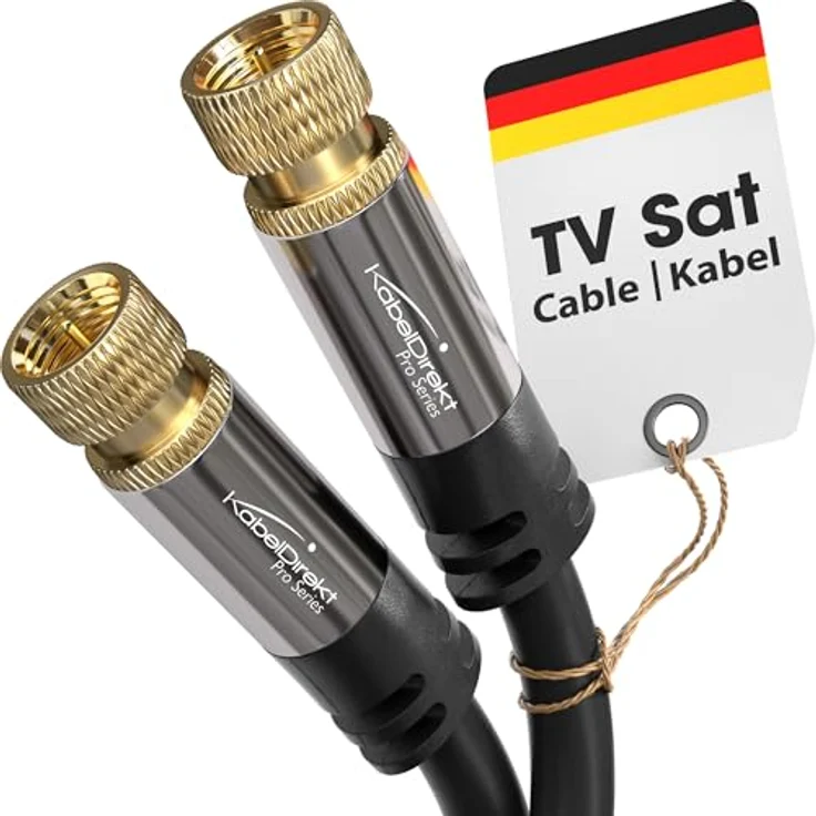 KabelDirekt - SAT Kabel - 2m - (F-Stecker, 75 Ohm, F Stecker Koaxialkabel geeignet für TV, HDTV, Radio, DVB-T, DVB-C, DVB-S, DVB-S2) - PRO Series – Bild 2