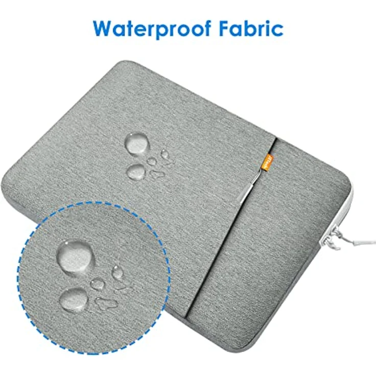 JETech Laptoptasche Hülle für 13,3 Zoll MacBook Air/Pro, 14 Zoll MacBook Pro 2021 M1, 13-13,6 Zoll Notebook, Wasserdicht Laptophülle Stoßfest Laptop Sleeve mit Zubehörtasche (Hellgrau) – Bild 4