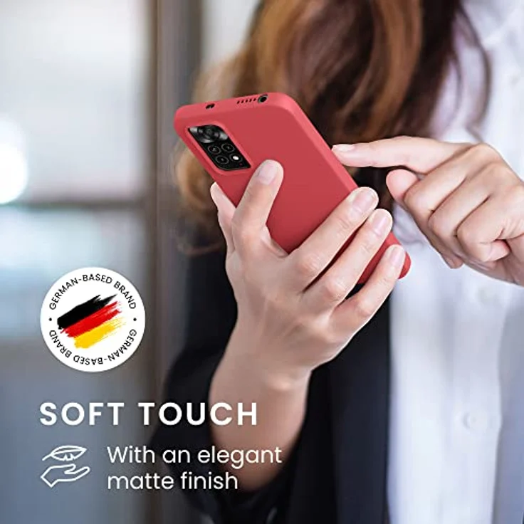 kwmobile Handyhülle für Xiaomi Redmi Note 11 / Note 11S - Flexibles TPU Case mit kabellosem Laden und rutschfester Oberfläche, Rot – Bild 4
