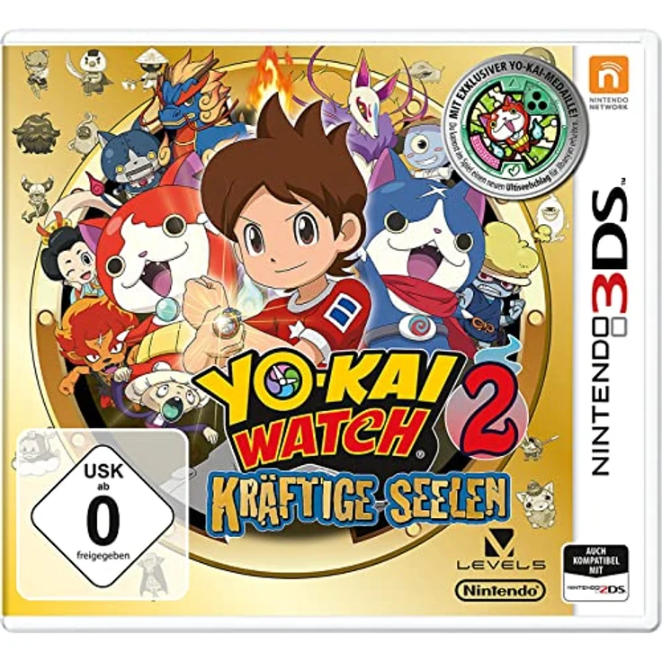 Nintendo YO-KAI WATCH 2: Kräftige Seelen, Nintendo 3DS Spiel inkl. Medaille – Bild 1