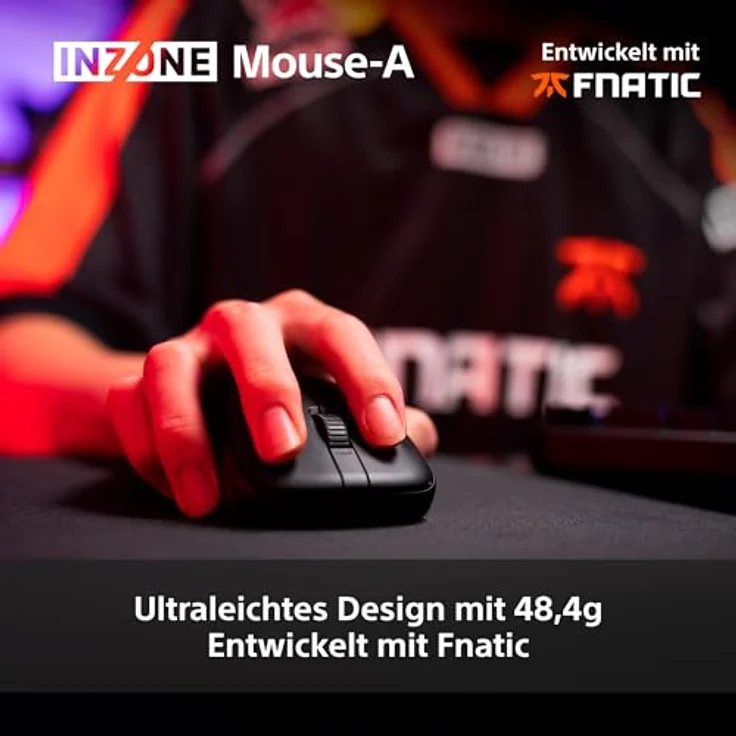 SONY INZONE Mouse-A Gaming Maus, ultraleicht 48,4g, 8000Hz Polling, 30K DPI, optische Schalter, kabellos, Schwarz – Bild 3