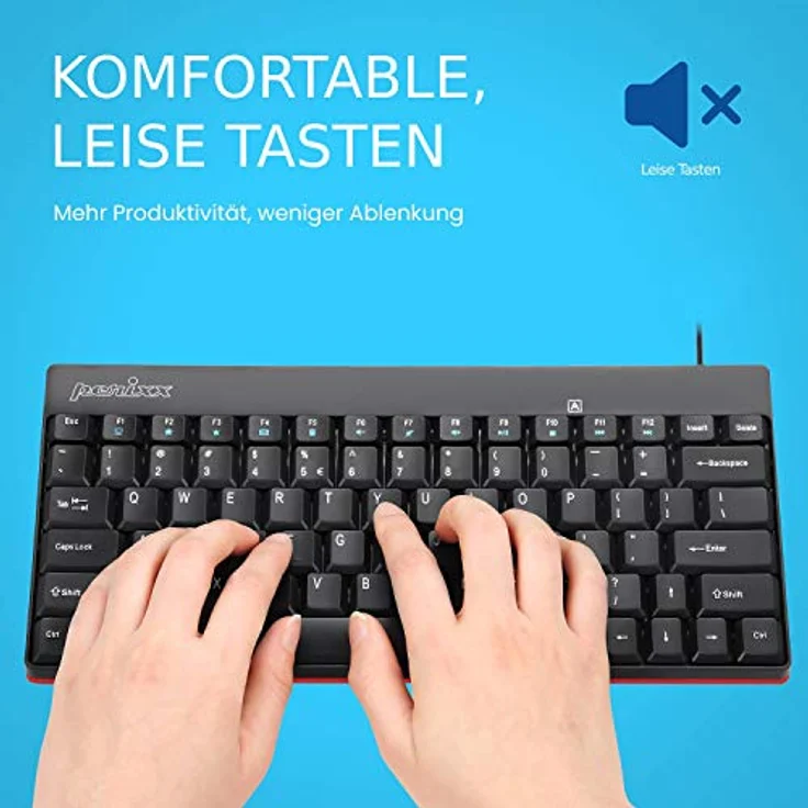 Perixx USB-Tastatur Deutsch, QWERTZ Schwarz USB-Anschluss (PERIBOARD-422 DE) – Bild 5
