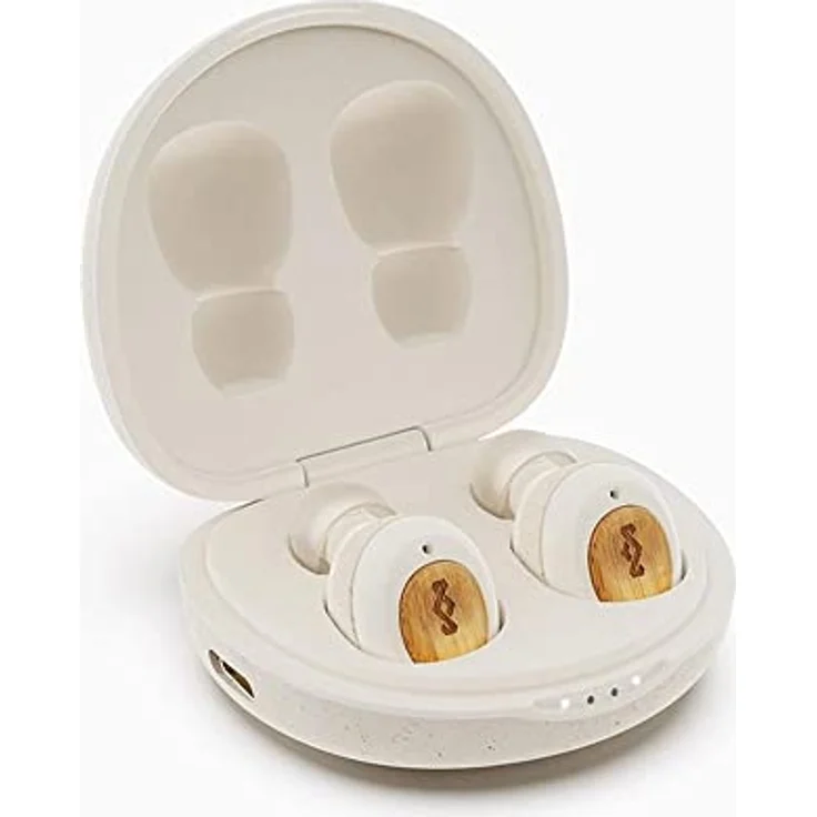 House of Marley True Wireless Champion In-Ear Ohrhörer - Kompakte Bluetooth 5.0-Ohrhörer, 28 Std Spielzeit mit wiederaufladbarem Case, inkl. komfortabler Ohrstöpsel, umweltfreundliches Bambus-Design – Bild 2