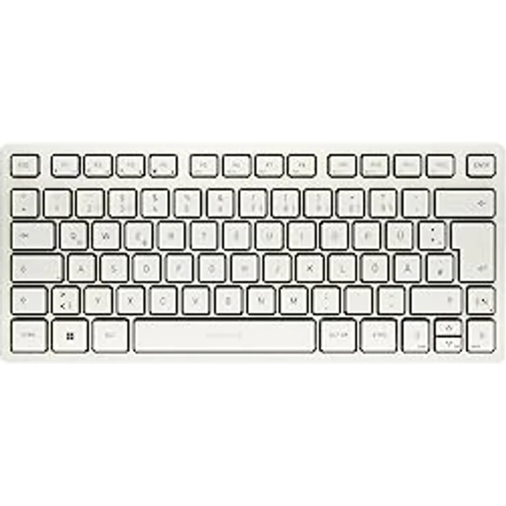 CHERRY KW 7100 Mini BT, Kompakte Multi-Device-Tastatur mit 3 Bluetooth®-Kanälen, Deutsches Layout (QWERTZ), Flaches Design, inkl. Transporttasche, Milk White – Bild 1