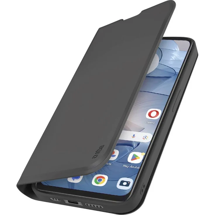 sbs mobile Flip Cover für Motorola Moto G24 Power, Klapphülle mit Ständer und Soft-Touch-Oberfläche, Schwarz