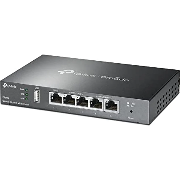 TP-LINK ER605 5 Port Dual/Multiple WAN VPN Router(bis zu 4 Gigabit WAN Ports, hochsicheres VPN, Omada SDN, zentrales Management, intelligente Überwachung, Firewall) schwarz, ideal für Büronetzwerk – Bild 5