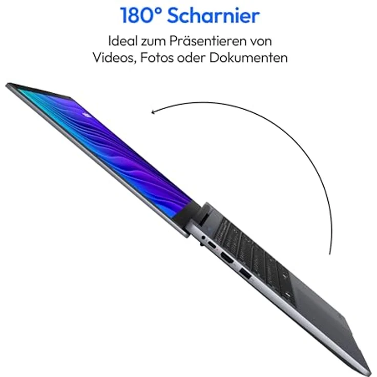 MEDION E15223 39,6 cm (15,6 Zoll) Full HD Laptop (Intel N100, 128GB PCIe SSD, Intel UHD, 4GB DDR5 RAM, WLAN, Win 11 Home S-Modus) - Leistungsstarkes Notebook mit Intel Prozessor, schnelle SSD und mattes Full HD Display – Bild 4