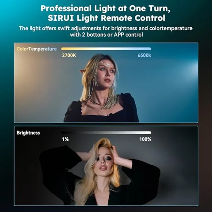 SIRUI C300X II 300W LED Videolicht, tragbare Beleuchtung, ultra-leicht mit 20000h Lebensdauer, CRI/TLCI >95, App-Steuerung, stille Kühlung – Bild 5