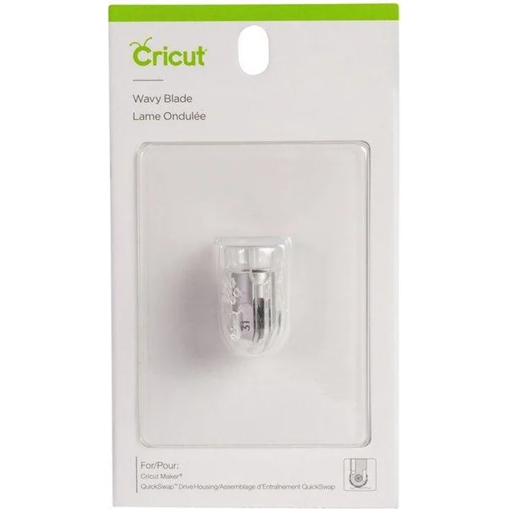 Cricut Wavy Blade Tip 2007455, Ersatzklinge aus rostfreiem Metall für Cricut Maker, 2 mm Länge, Wellenform