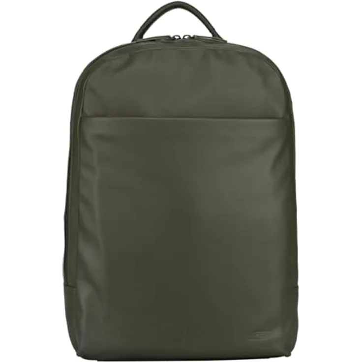 Jost Tromsoe Backpack, Leder Laptoprucksack mit gepolstertem Laptopfach, olivgrün