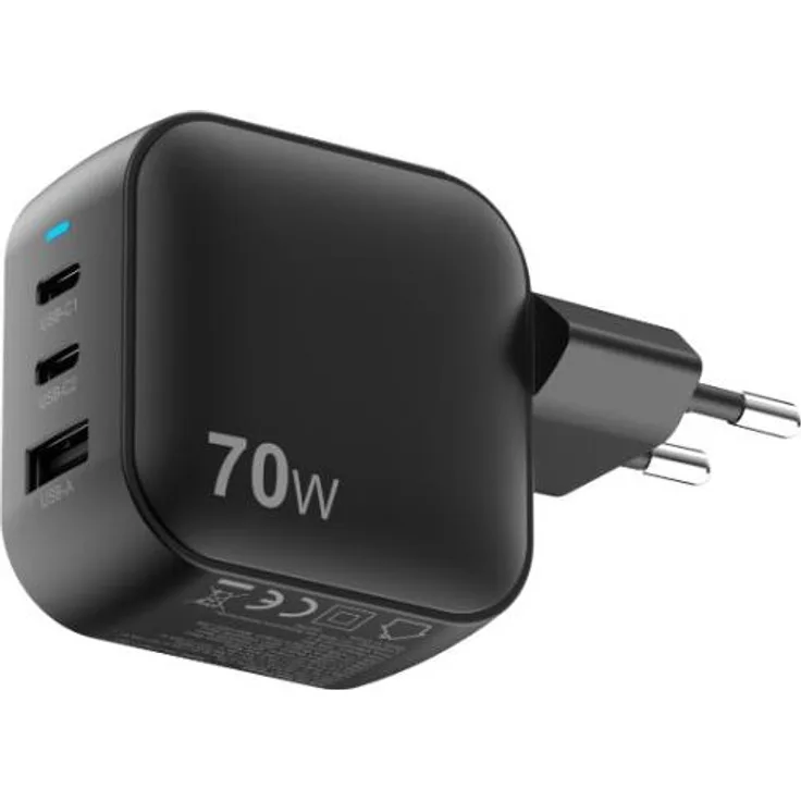 Sitecom CH-1102, 70W GaN Power Delivery Wandladegerät mit 3 Anschlüssen, effizient und kompakt
