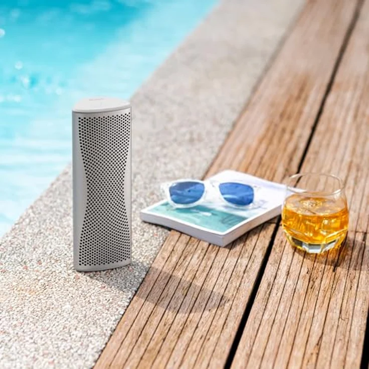 KEF Muo High-Fidelity Premium tragbarer Bluetooth-Lautsprecher, Silver Dusk | Bluetooth 5.4 aptX Adaptive | IP67 wasserdicht | 24 Std. Wiedergabezeit | USB-C | für zu Hause und unterwegs – Bild 2