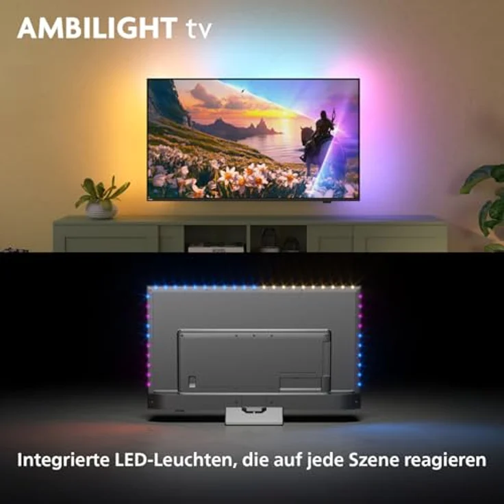 Philips Ambilight 43PUS8600, 43 Zoll 4K QLED Smart TV mit P5 Perfect Picture Engine, Titan OS, Dolby Vision und Dolby Atmos Sound – Bild 2
