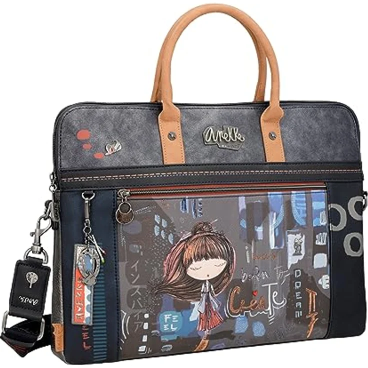 Anekke Businesstasche Contemporary, Laptop-Tasche mit gepolstertem Fach, Multicolor (dunkelblau/grau/blau) – Bild 2